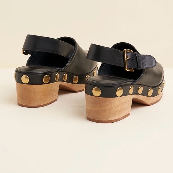 Charlotte Stone Pink Leather Mules with Gold Accents - Picture 15 of 16